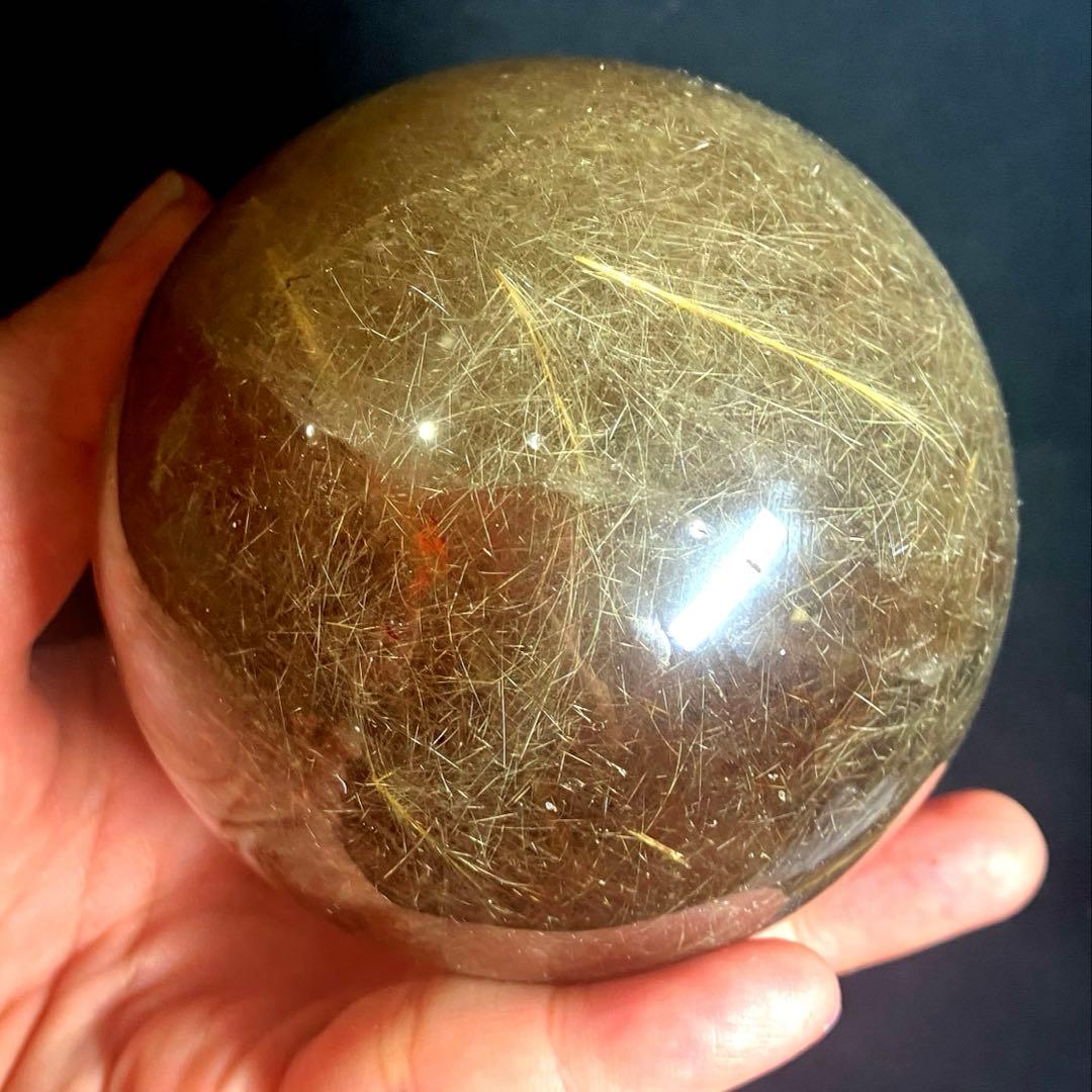 超特大　84mm ゴールドルチルクォーツ　金針水晶　パワーストーン