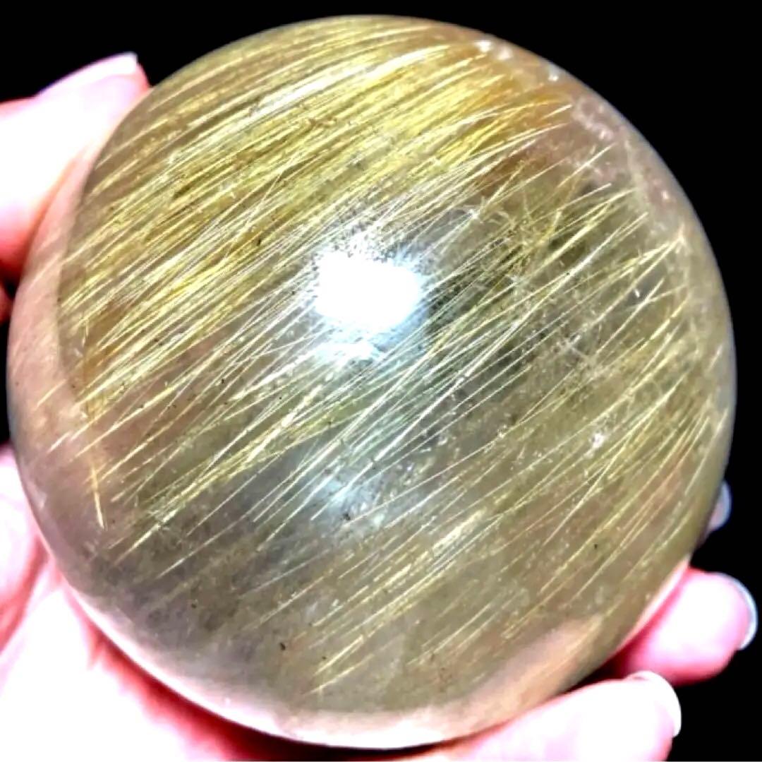 超特大　78mm ゴールドルチルクォーツ　金針水晶　パワーストーン