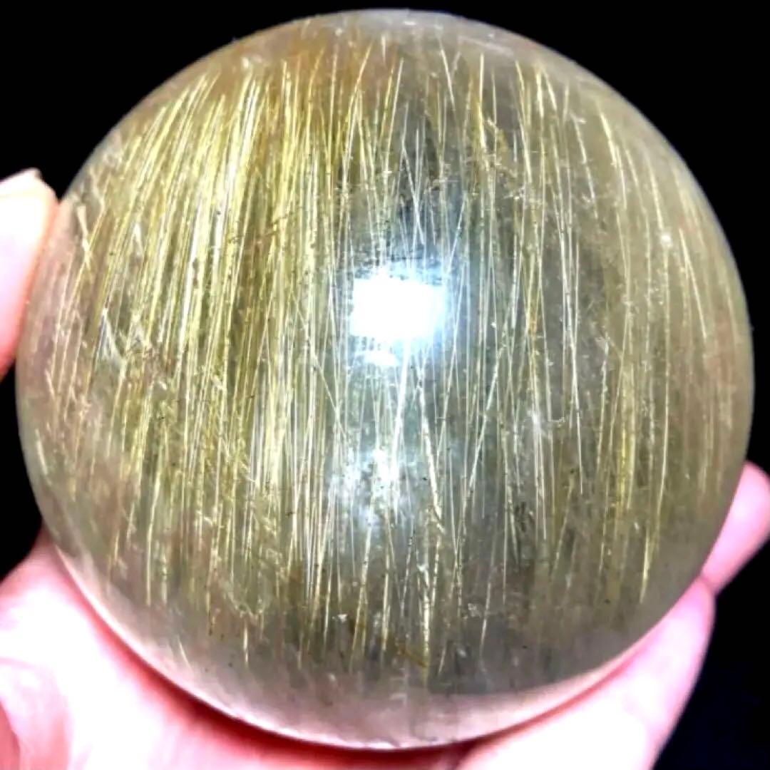 超特大　78mm ゴールドルチルクォーツ　金針水晶　パワーストーン