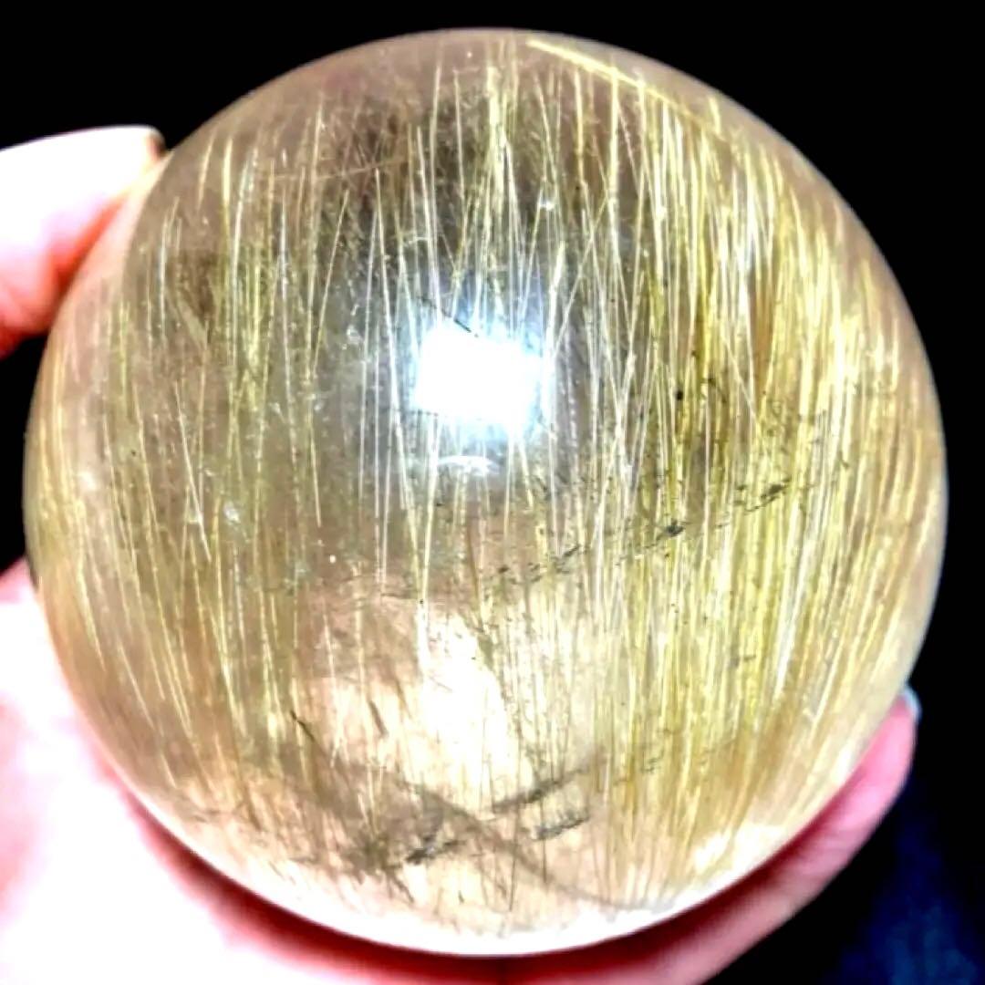 超特大　78mm ゴールドルチルクォーツ　金針水晶　パワーストーン