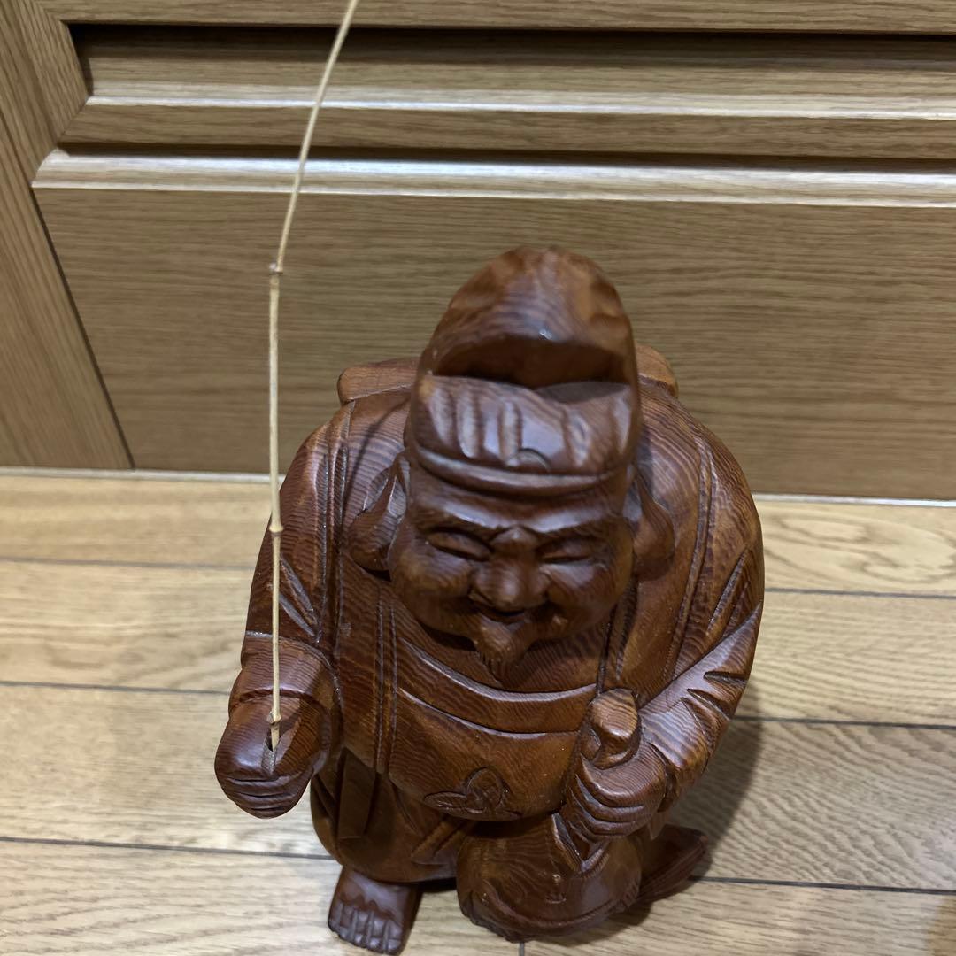 木製 福の神 彫刻 2体セット