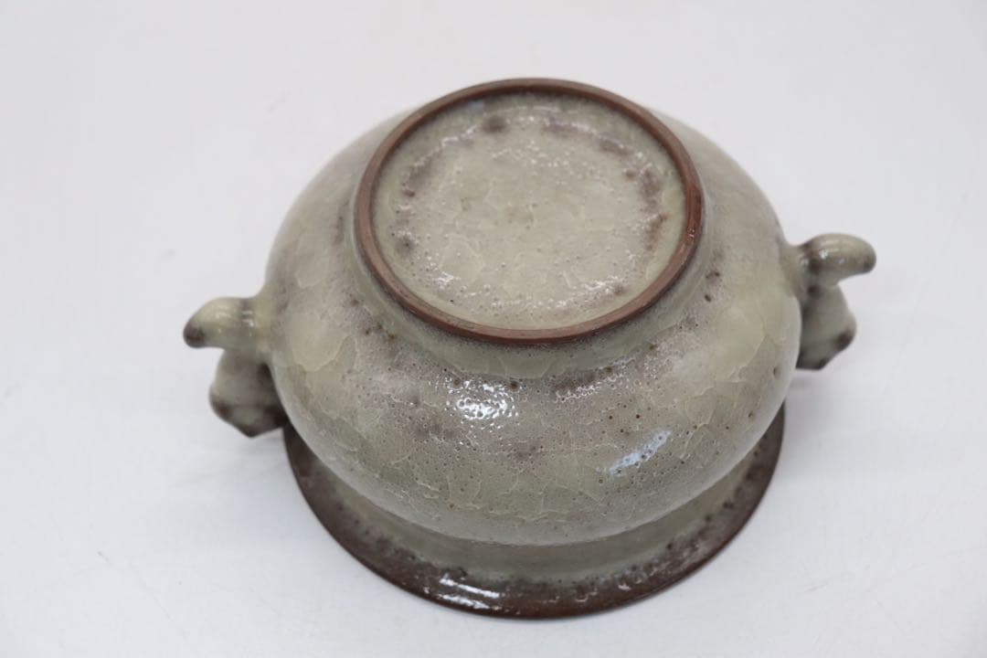 中国　磁貫青磁　香炉　送料込み250225