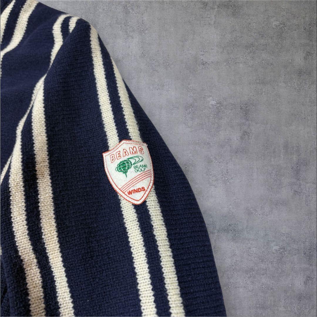 美品 BEAMSGOLF ビームスゴルフ ニット エアシャット ジップジャケット