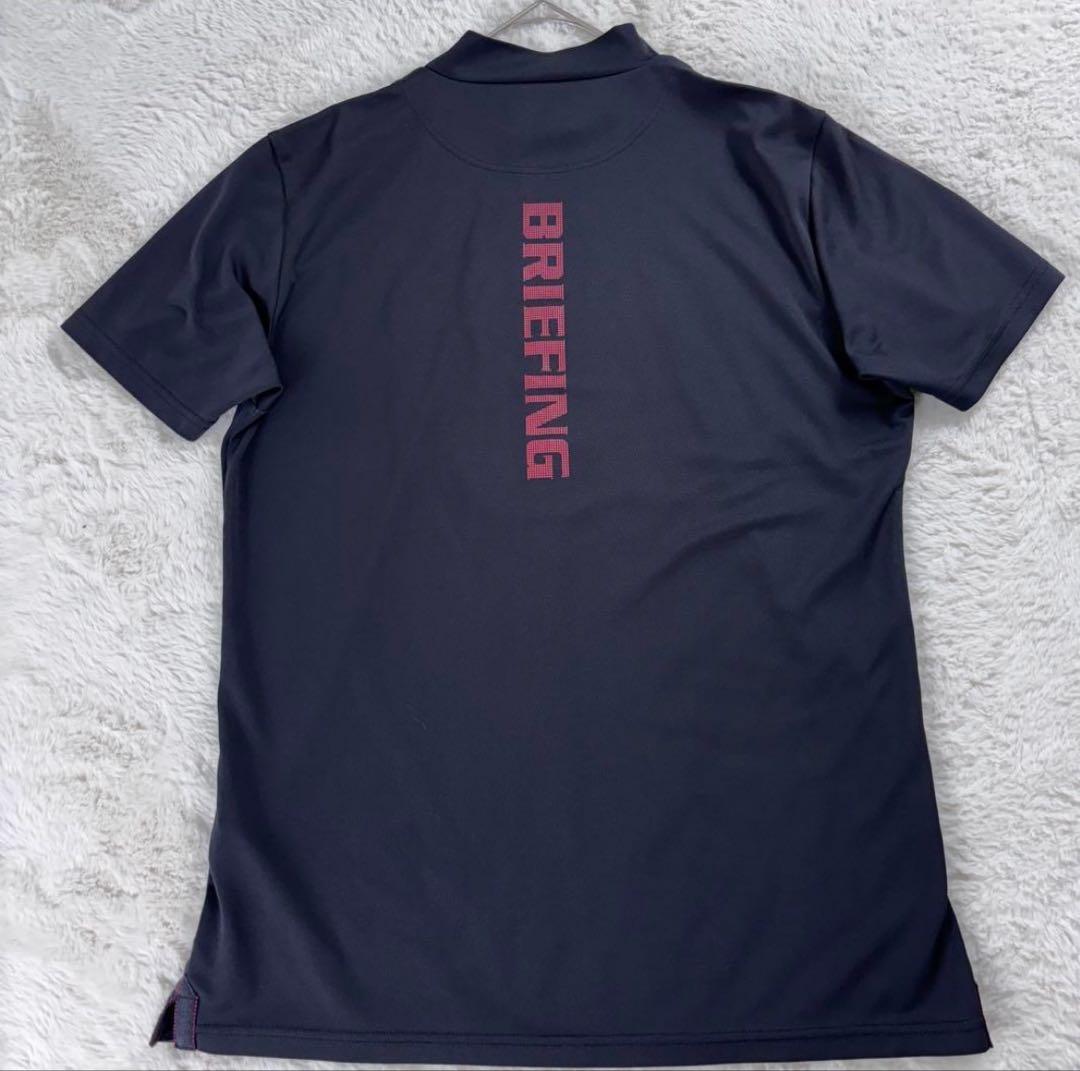 美品 ブリーフィング ゴルフ モックネック ブラック L 半袖シャツ