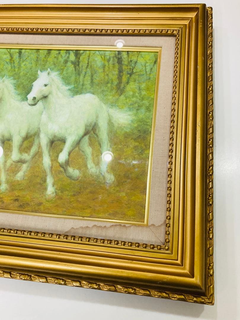 松岡克 【白馬】肉筆 油彩 直筆サイン 孤高の画家 渾身の傑作 洋画家