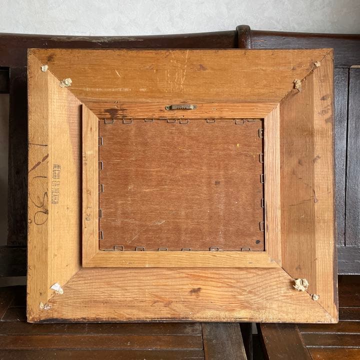 豪華！アンティーク絵画　油彩　アメリカ　森林と川風景画Antiqueヴィンテージ