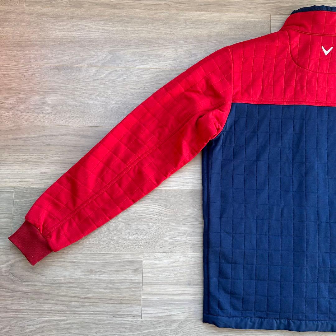 【美品】Callaway Lサイズ キルティングアウター レッドネイビーメンズ