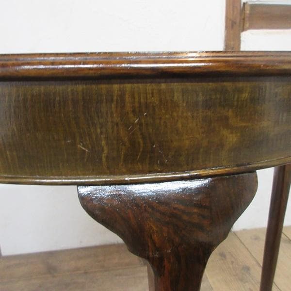 イギリス アンティーク 家具 コンソールテーブル ハーフムーン 猫脚 6133e
