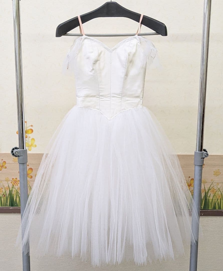 バレエ衣裳/白·妖精　頭飾り付き ジュニア6着+大人1着セット