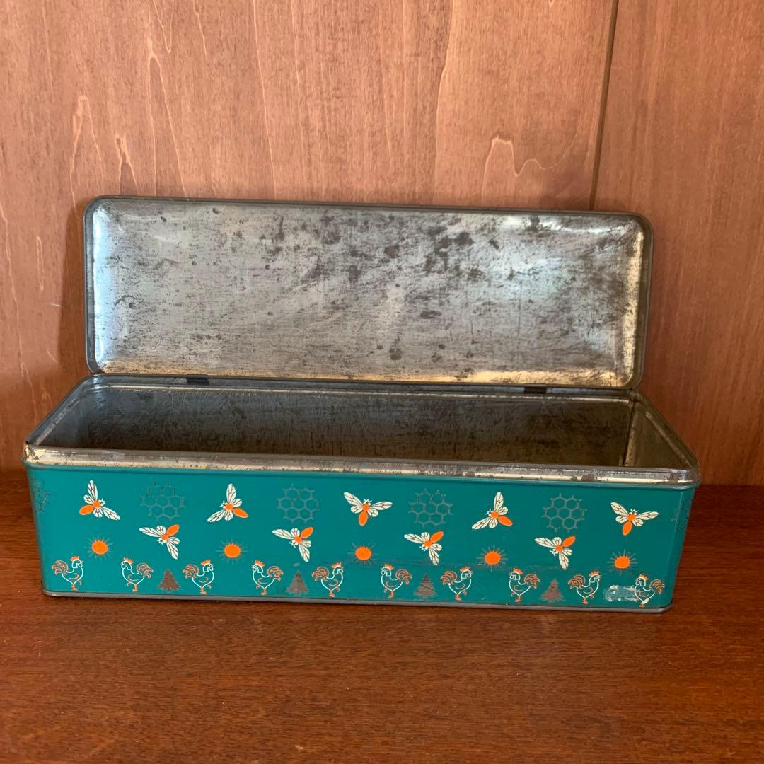 アンティーク　オランダ　ミツバチブリキボックス　蚤の市