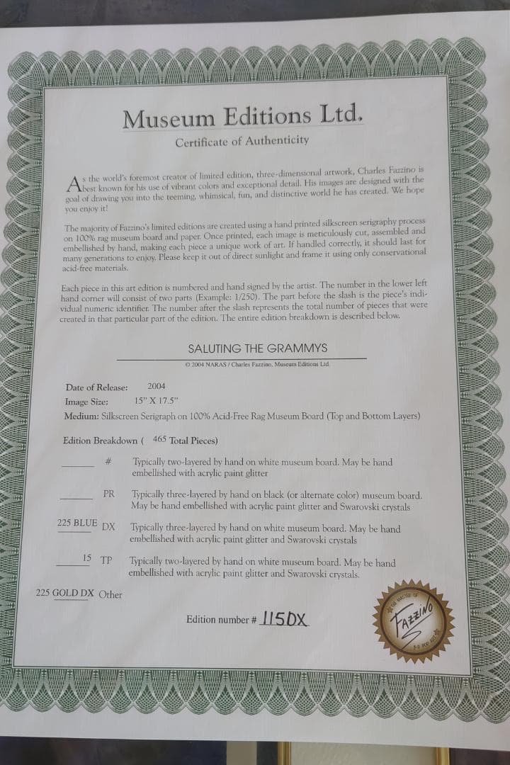 ふ*ー様 ファジアーノ　Saluting the Grammys 限定版 115
