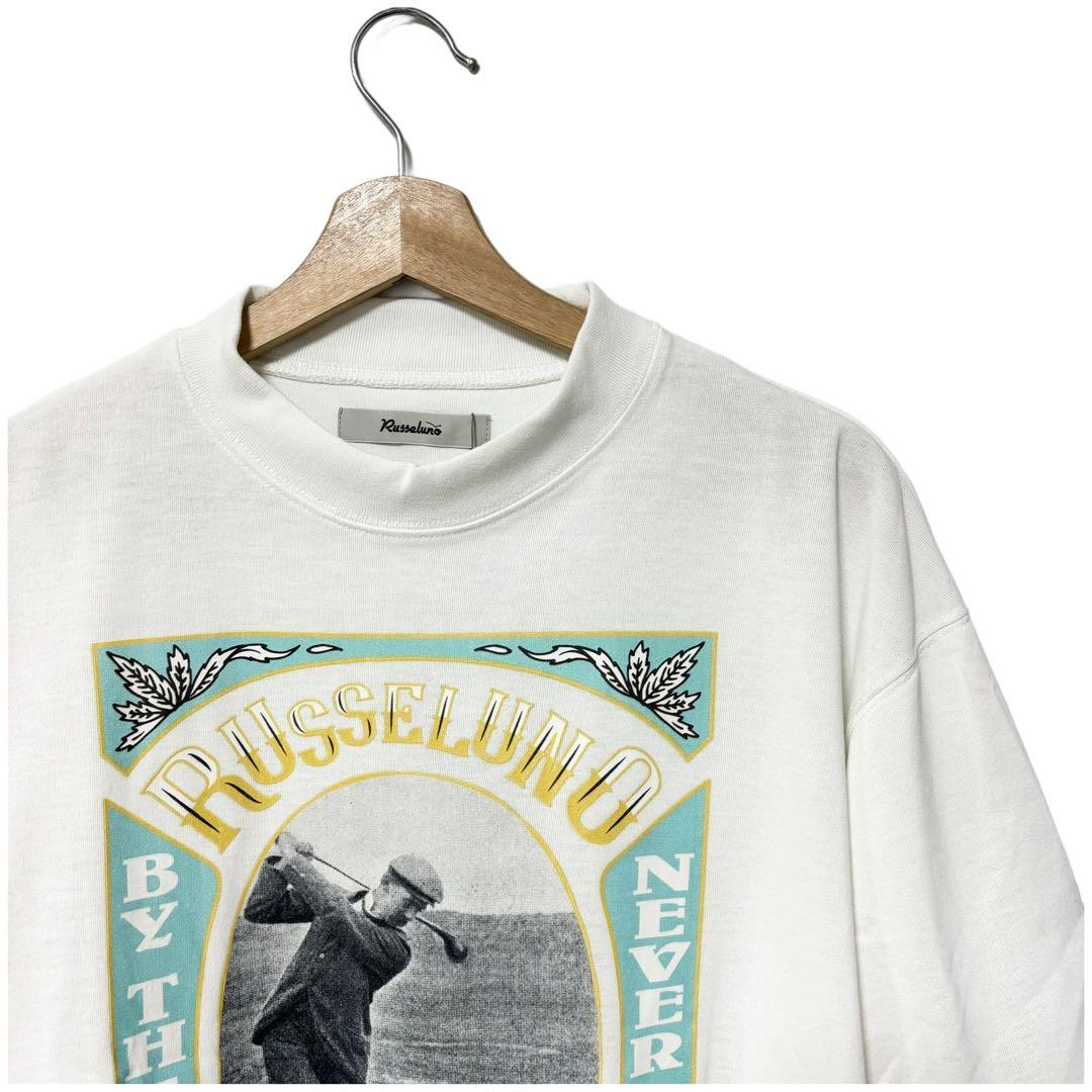 ラッセルノ ゴルフ レイヤード プリント モックネック L/S ホワイト M 4