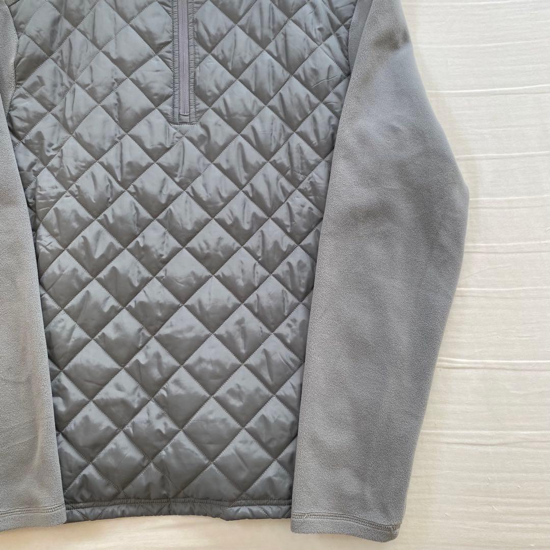 RLX フリース プルオーバー ハーフジップ ナイロン切り返し キルティング