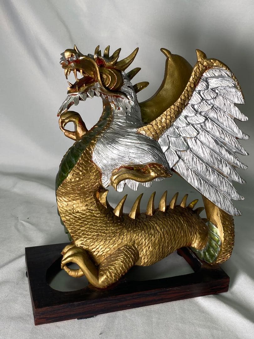 1114❣️ 龍　ドラゴン　風水　木彫り　ヴィンテージ