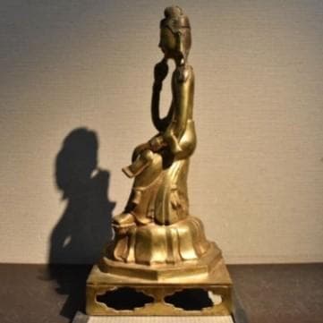 ◆百済仏『方形台座金銅半跏思惟像』仏像◆検）天平仏 飛鳥仏 新羅仏 空海 千利休