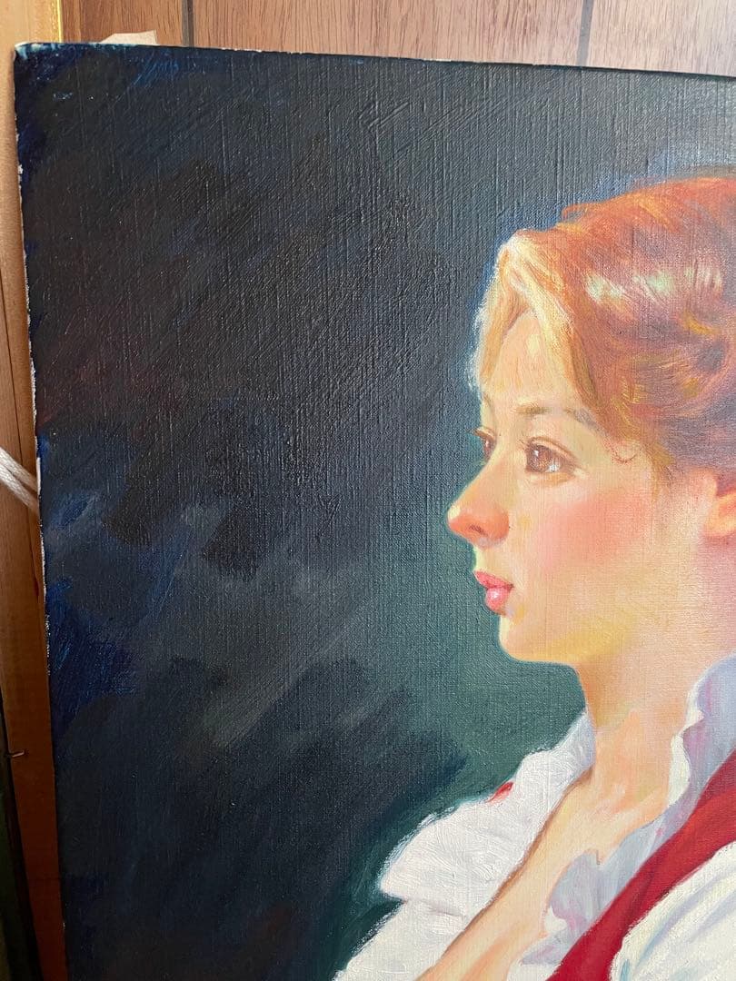 鶴村義美 1979 潤 F6 油絵 女性 絵画 日本人