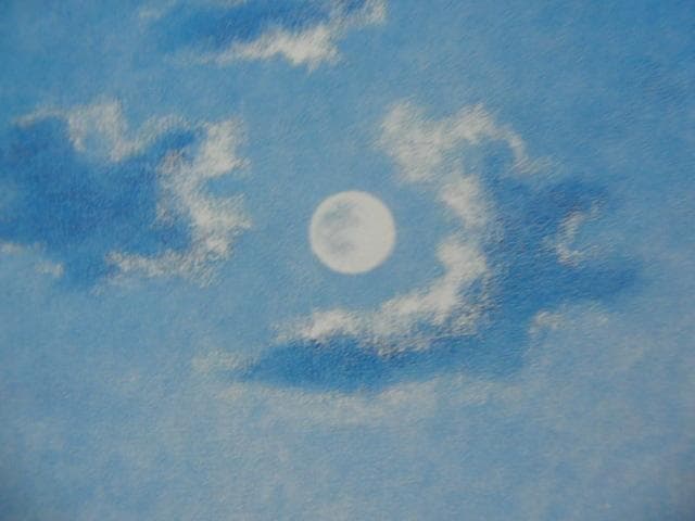 桑畑和夫【月を見ながら】希少画集画、状態良好、新品高級額装付