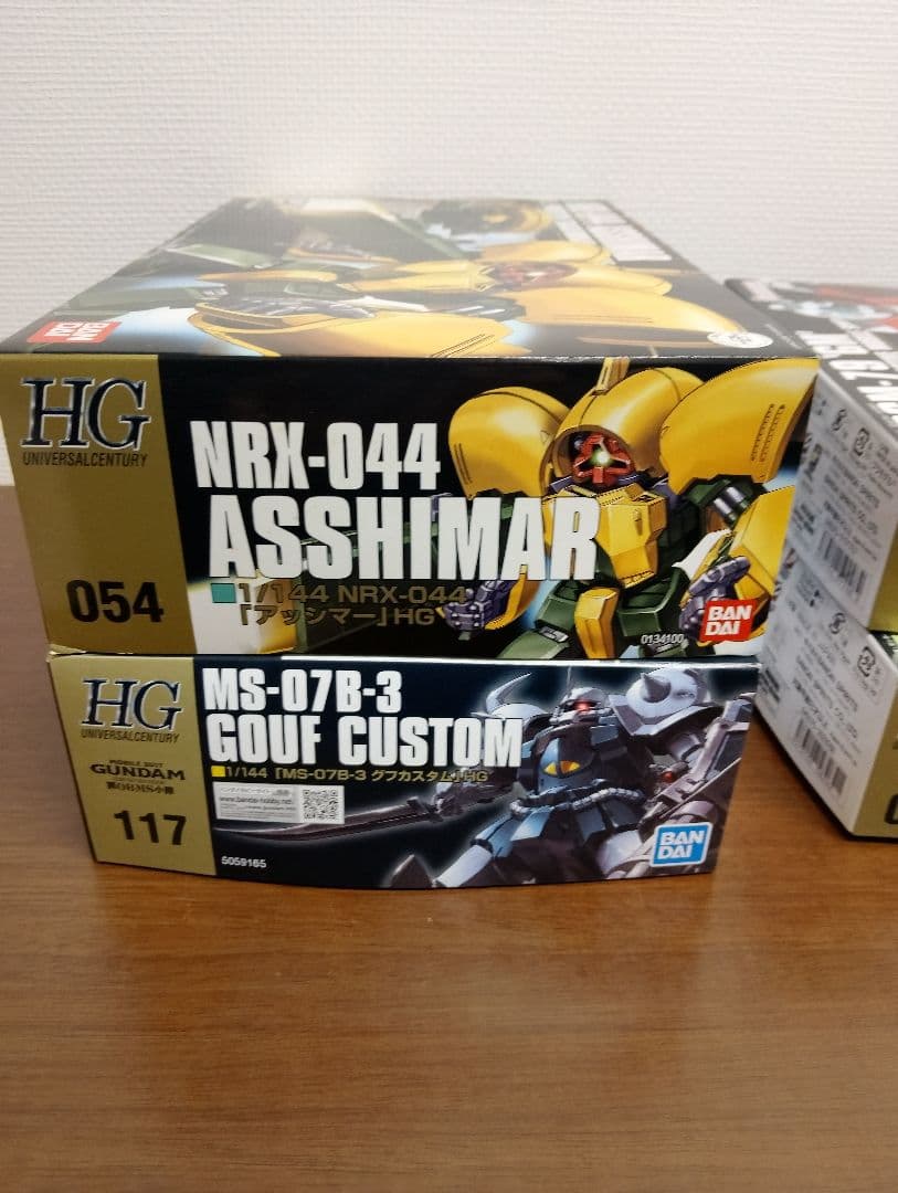 機動戦士ガンダム　hg グフカスタム　アッシマー　ザクⅡFZ　ジムストライカー