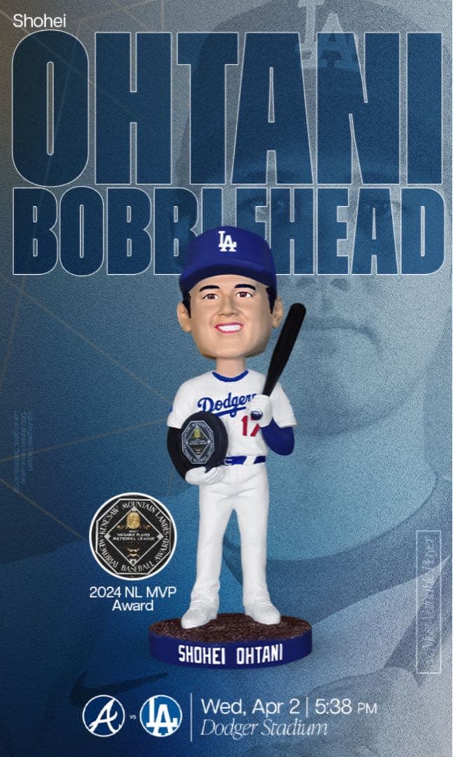 【最終値下げ】4/2 大谷翔平 MVP記念 ボブルヘッド ドジャースタジアム配布