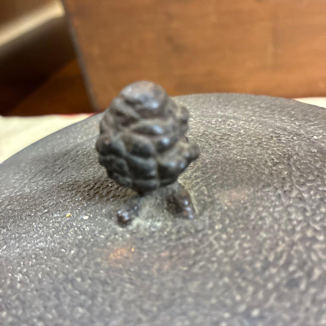 茶道具　アンティーク／南部鉄器　鳳文堂造　南蛮船と波千鳥(^^)