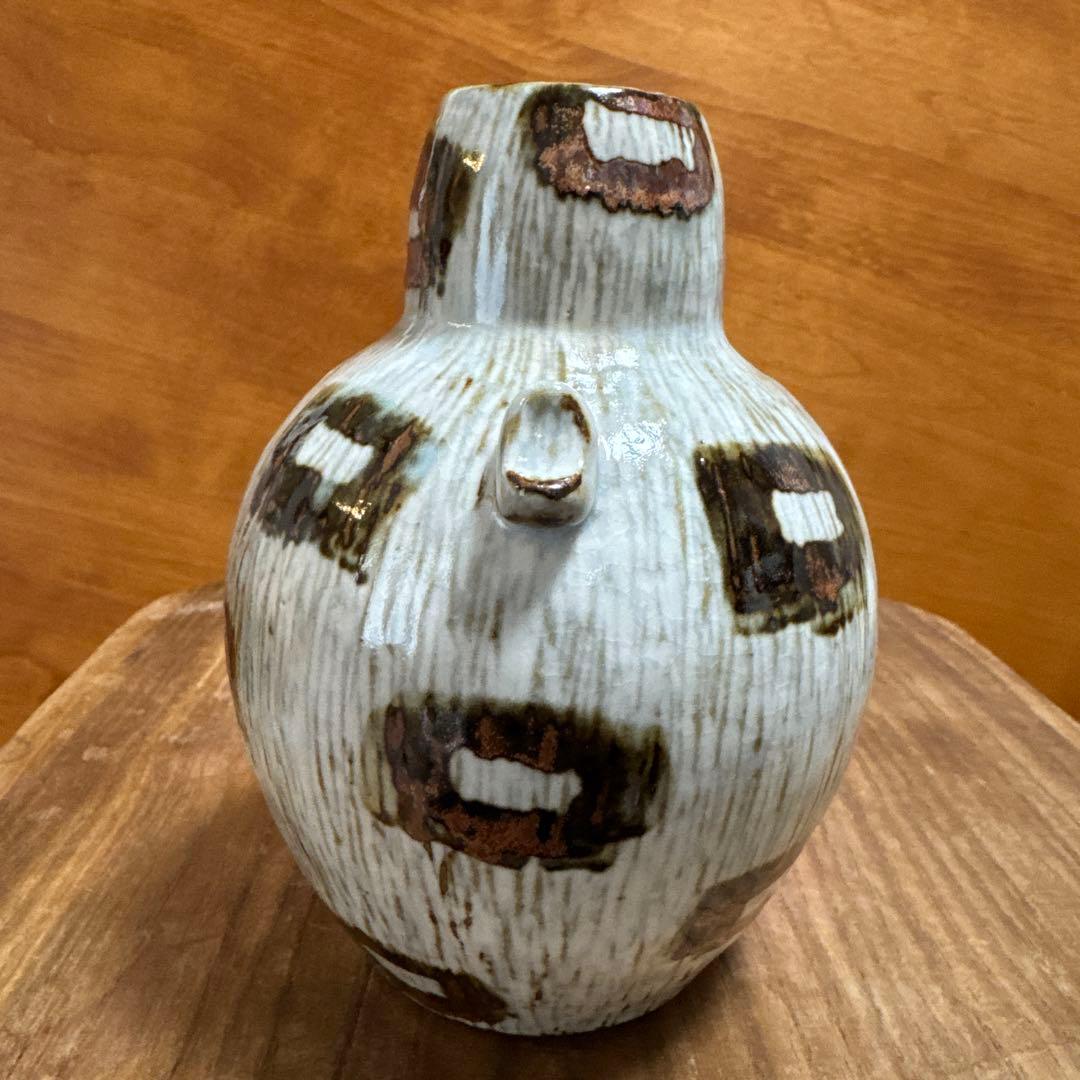 希少　板井玲子 点々紋花器 受賞作家 陶芸 花入 木箱入り