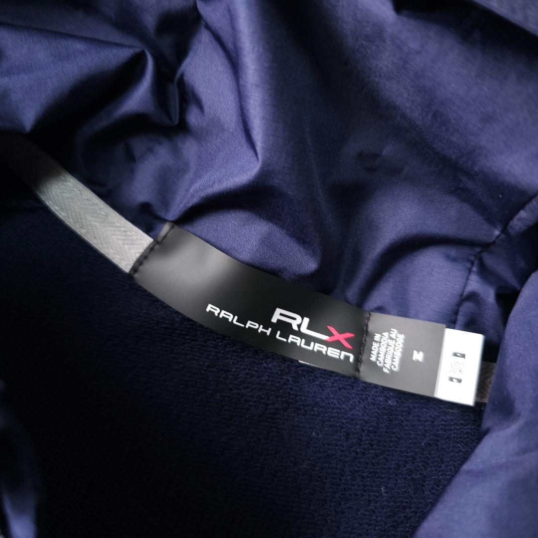 RLX ポロラルフローレン 異素材 中綿切替ゴルフジップブルゾンジャケット 紺M