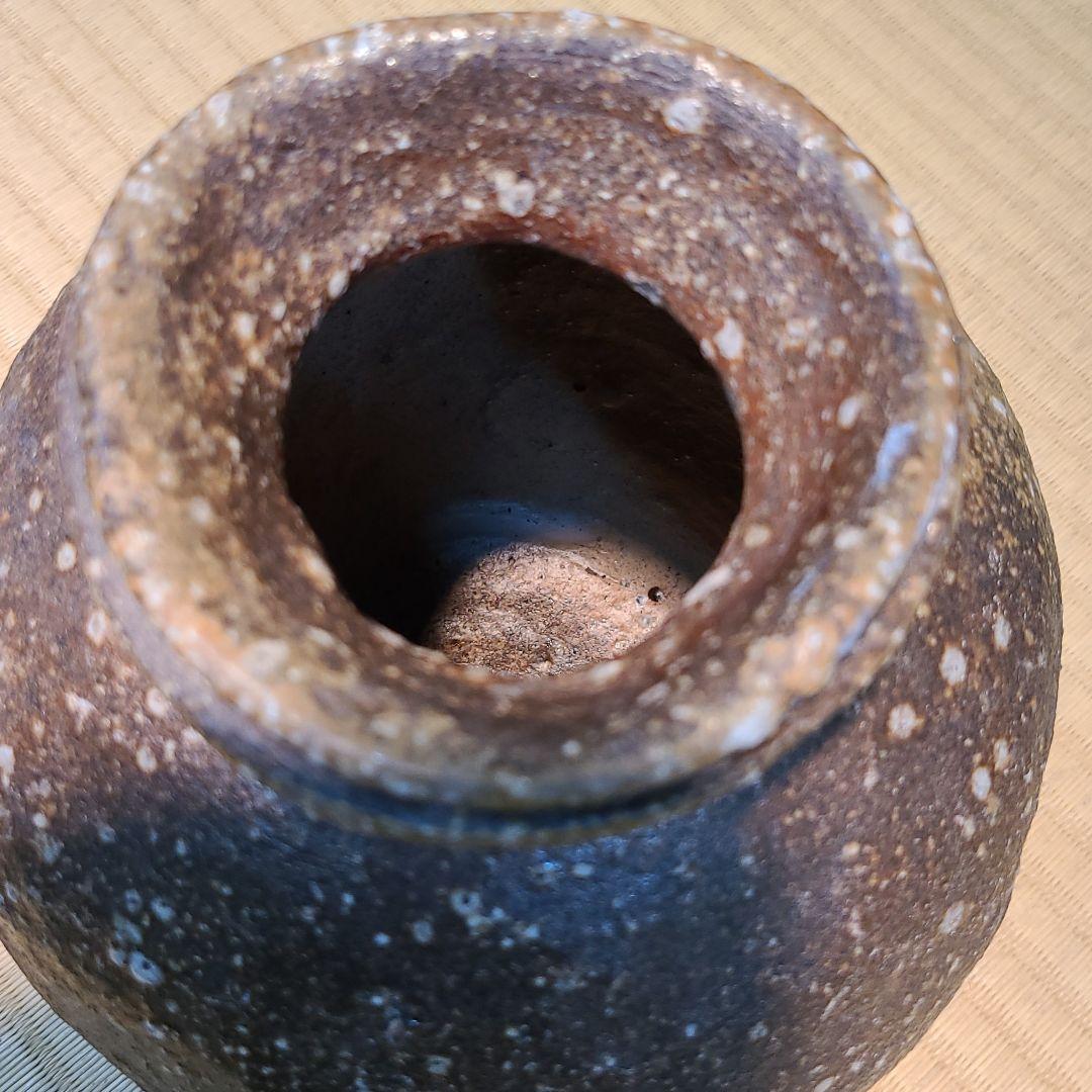 信楽焼 小川清峰作 壷 高さ6.5寸（約20cm） 箱なし 本物保証