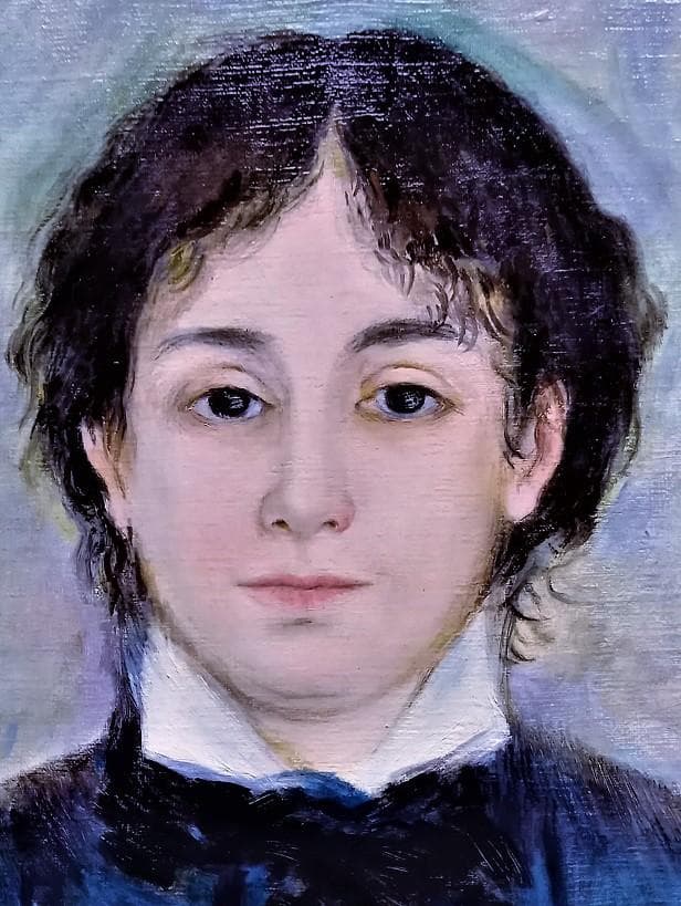 伊藤和生　ルノワール作「青い服を着た若い女」（三重県立美術館所蔵）を油彩にて模写