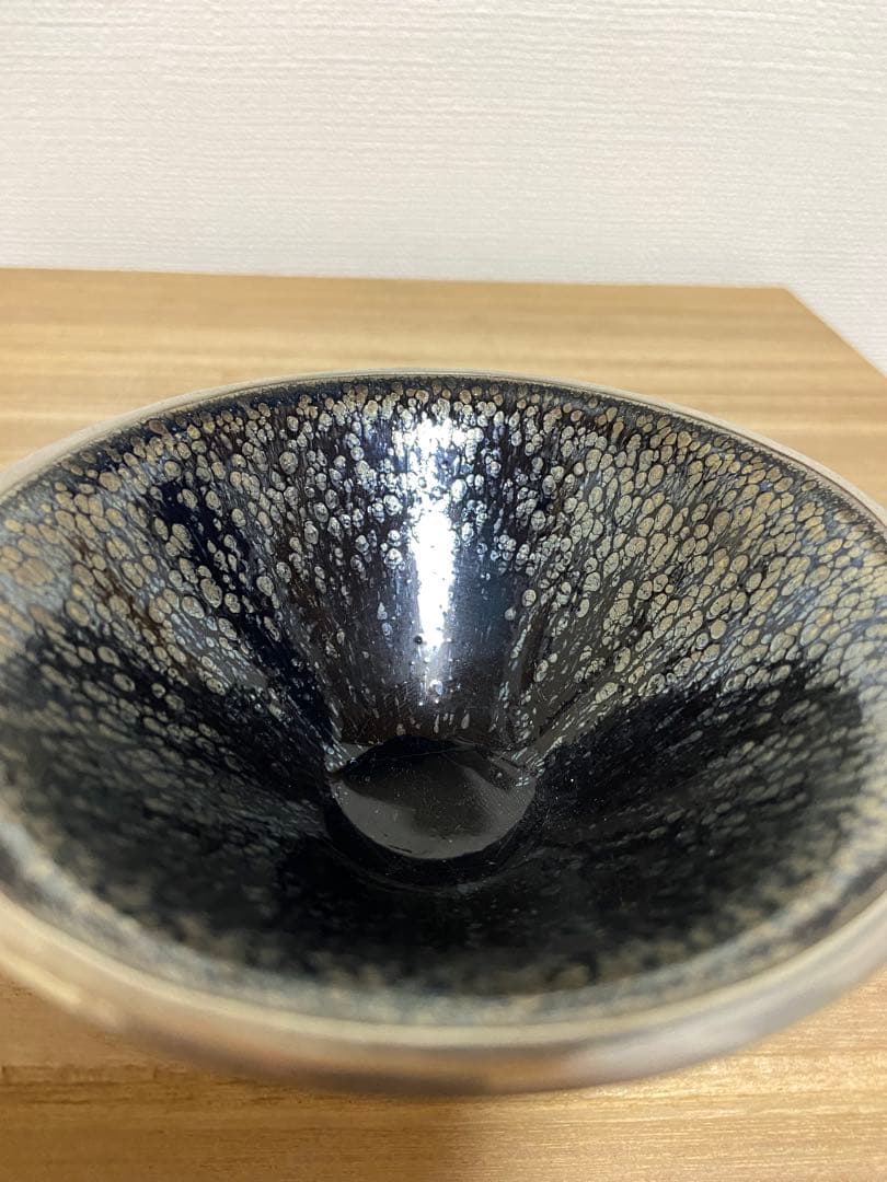 中国古美術　宋時代　油滴天目茶碗　箱付