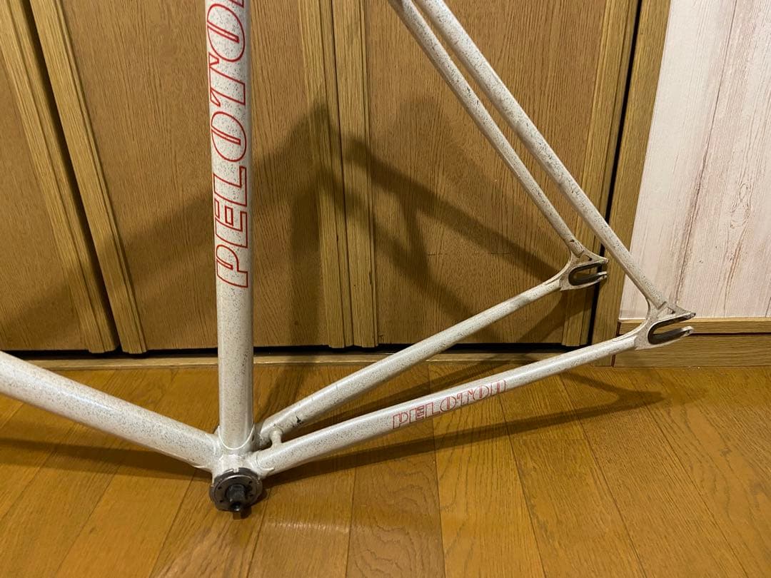 PELOTON ホワイトフレーム njs 競輪　トラックフレーム　ピスト