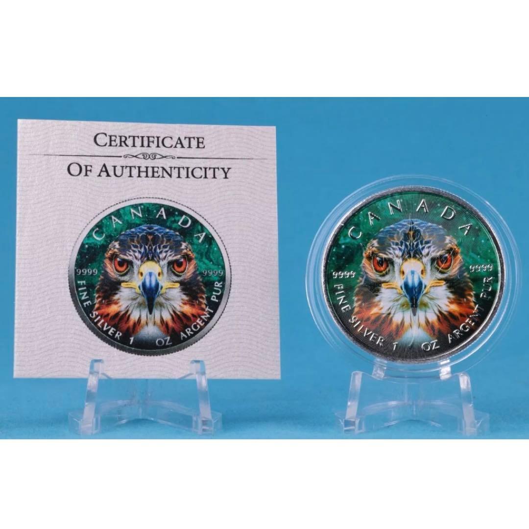 【世界100枚限定】カナダ メイプルリーフ 銀貨 ファルコン ハヤブサ 1オンス