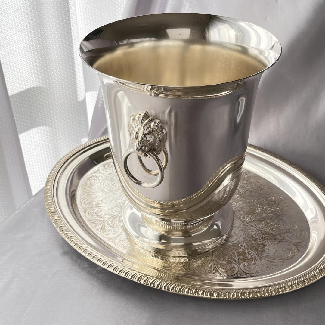 【仏蘭西】ライオンのワインクーラー / シャンパンクーラー 【シルバープレート】