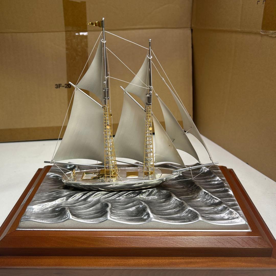 5796関武比古作 銀細工 ヨット 帆船 TAKEHIKO SILVER