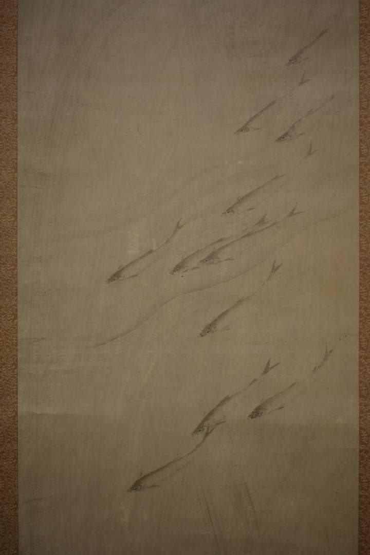 模写/圓山応挙/円山応挙/群鮎図/布袋屋掛軸HI-712