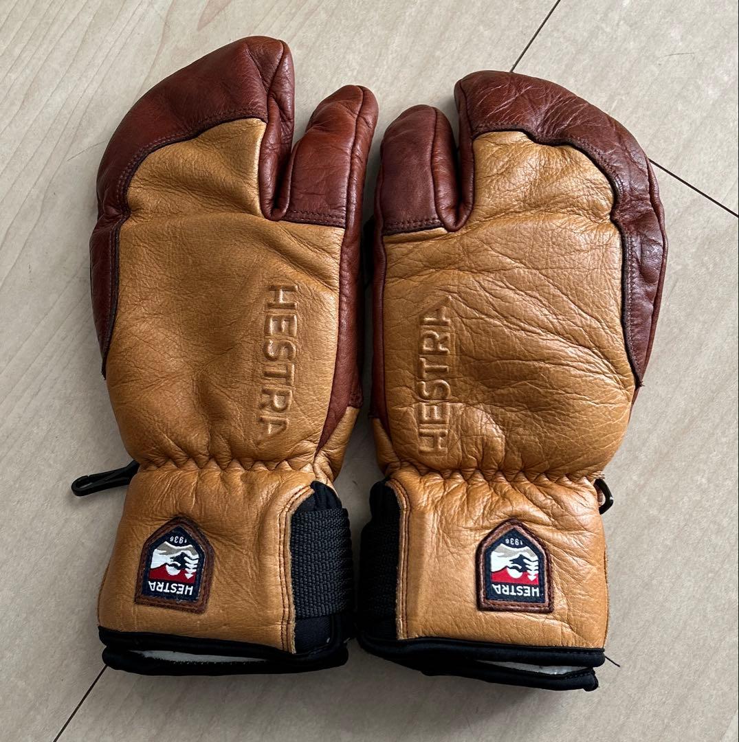 【美品】HESTRA へストラ　 オールレザー　topo3フィンガー　サイズ4