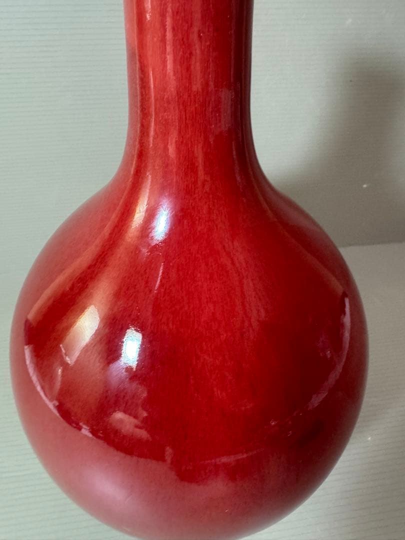 2742 松右衛門作　紅釉　花瓶