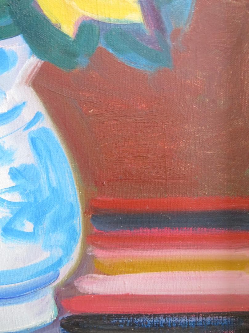 ◆田中繁吉　「薔薇」　油彩　F6号　 創元会理事長　 日展参与 　師:藤島武二◆