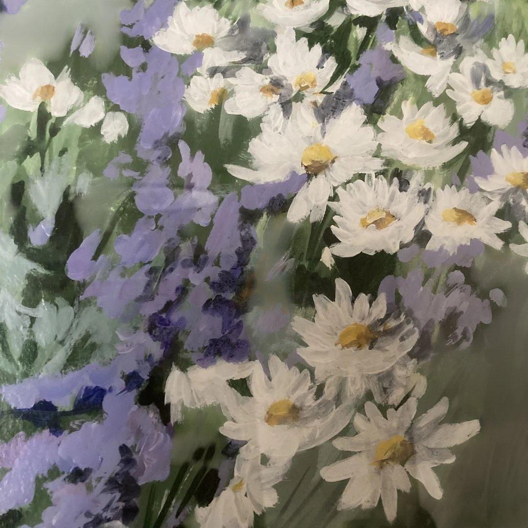 『マーガレットと藤の花』油彩（鑑定書あり）