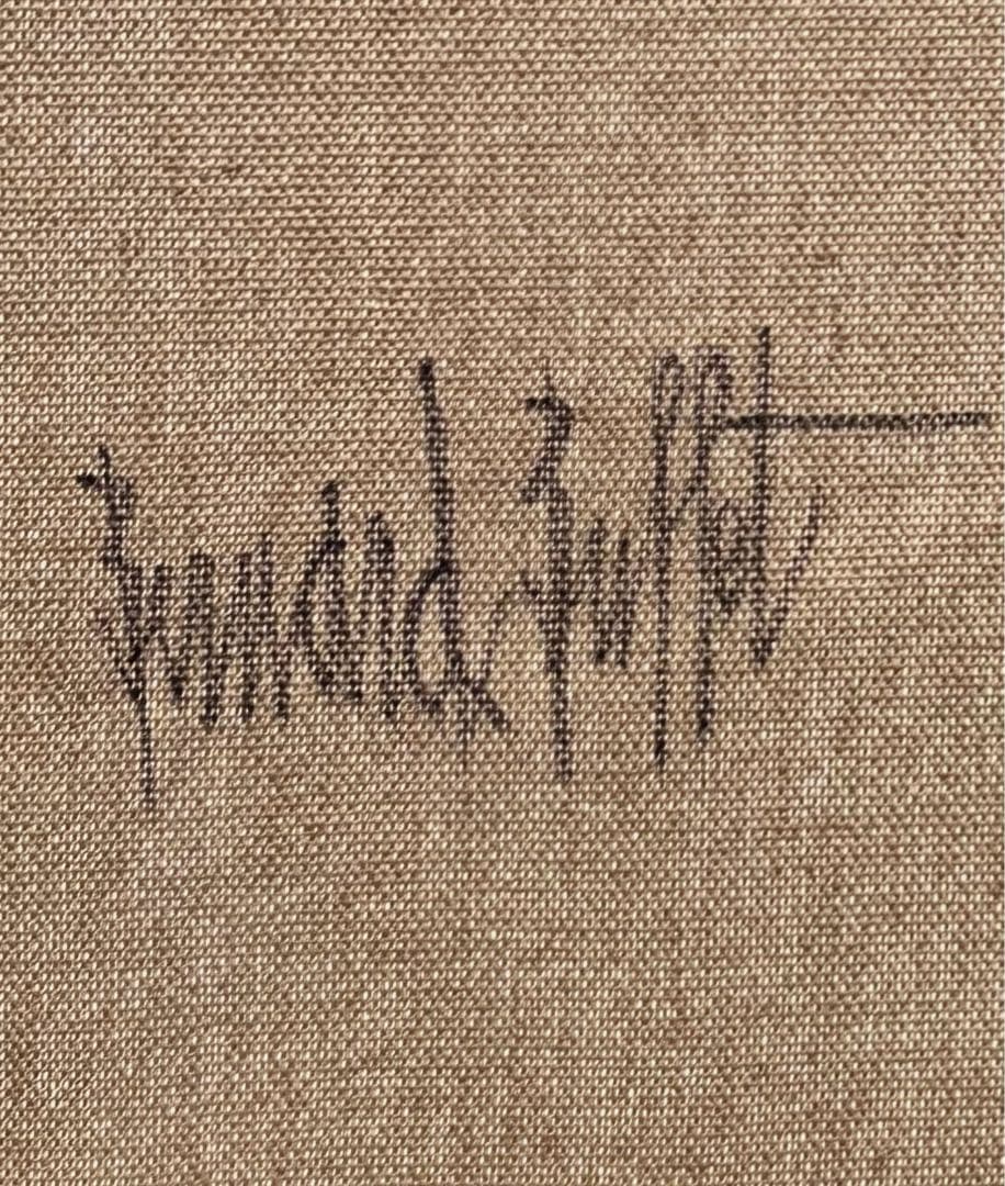 【F4号】手描き油彩画　ベルナールビュッフェ【ミミズク】額縁　絵画　サインあり