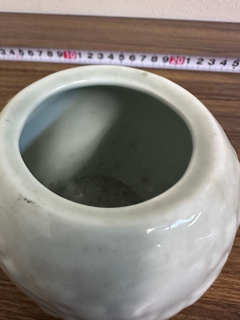 青磁　書道具　中国美術　彫刻　花図