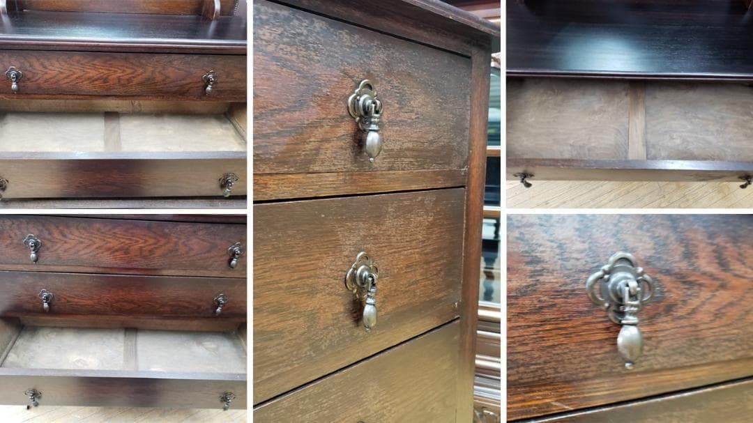 B36　アンティーク イギリス製 樽材 ツイストレッグ ドレッサー