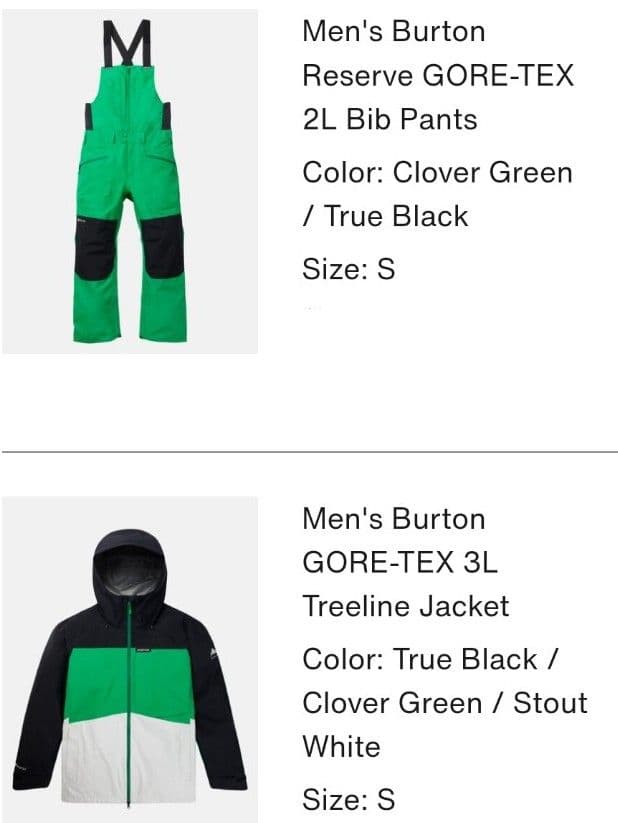 BURTON GORE-TEX スノーボード ジャケット ビブパンツ