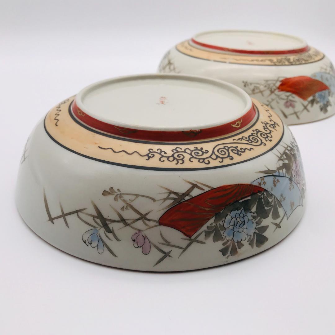 九谷 金蘭手 平安朝絵付け 浅鉢 2枚セット