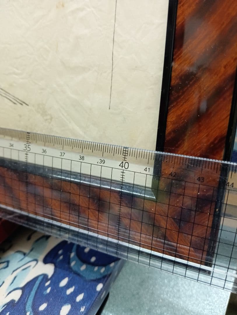 江戸時代後期幕末頃武家旧家蔵出馬上武者絵図古文書資料横幅４４Ｘ縦３２センチ額装品