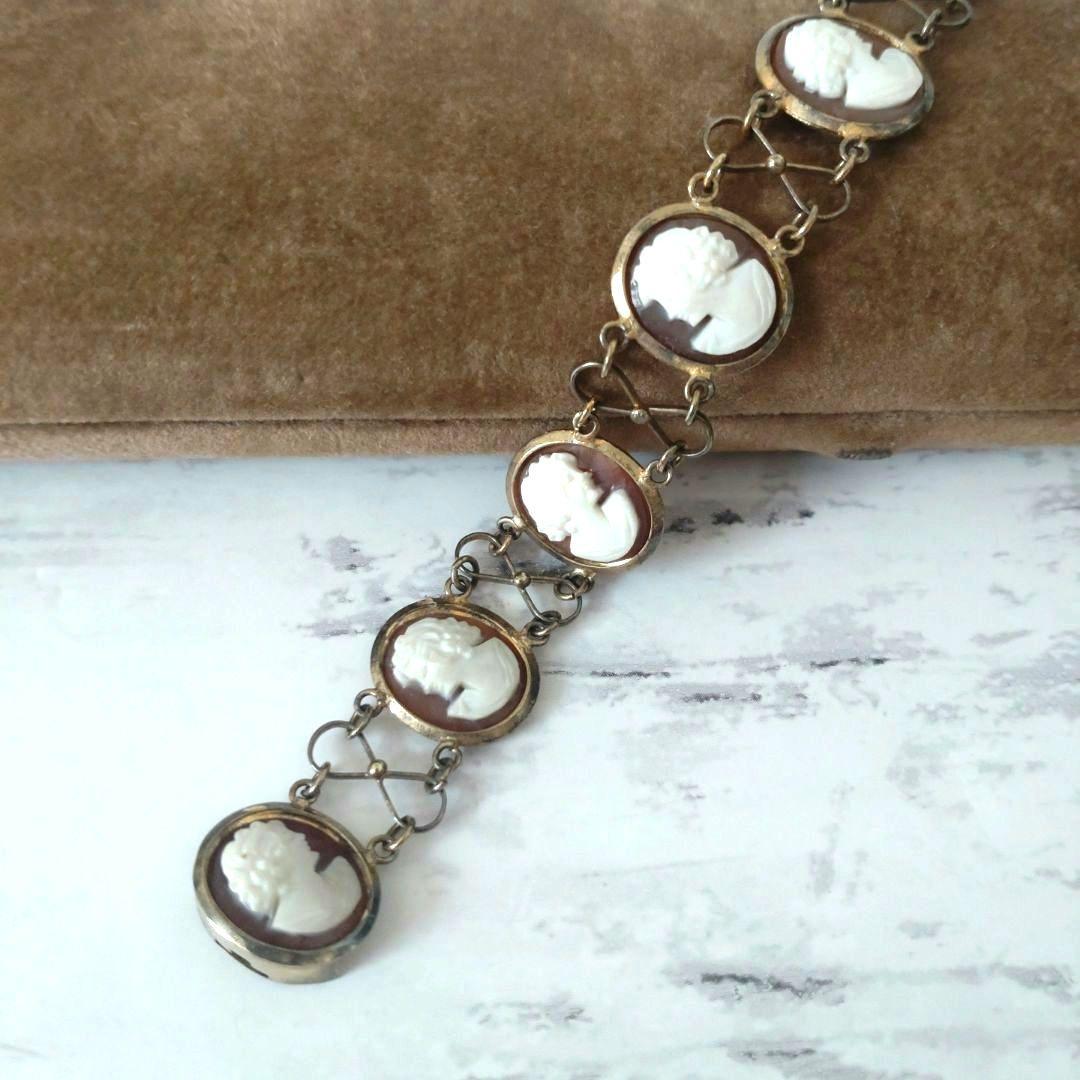 年代物　AVRIGA ROMA 　カメオ調 ブレスレット　カメオ