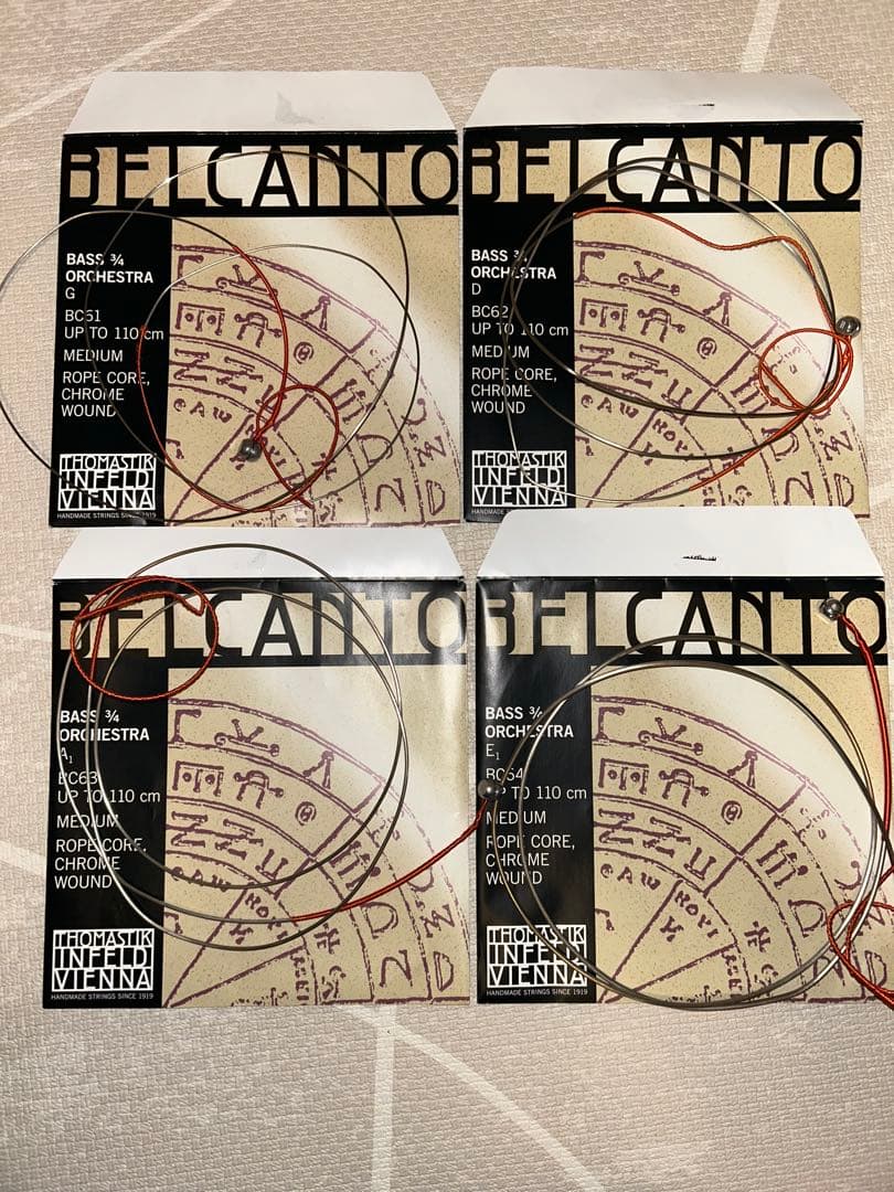 【中古】BELCANTO(ベルカント) コントラバス弦 4本セット(GDAE)