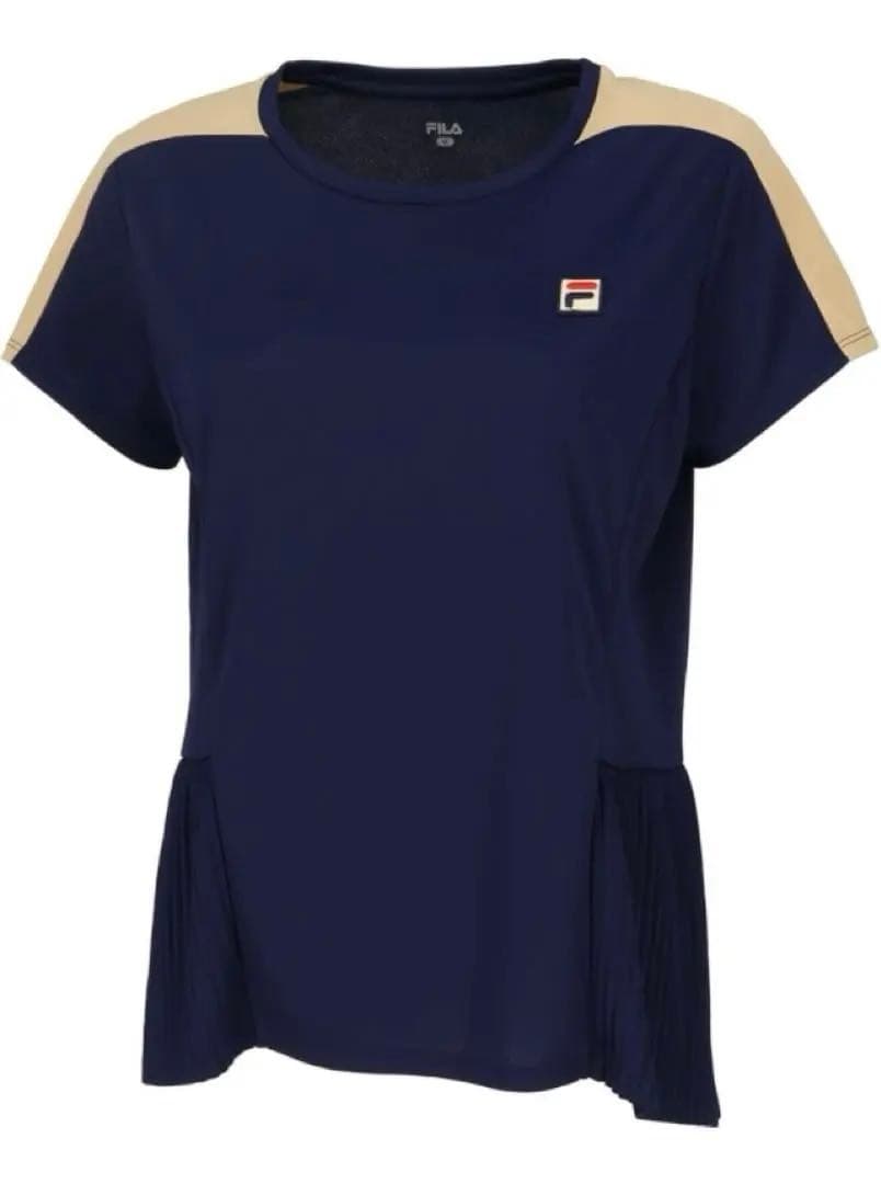 No.647 FILA スタイルアップ抜群ゲームシャツ☆NAVY☆XL☆