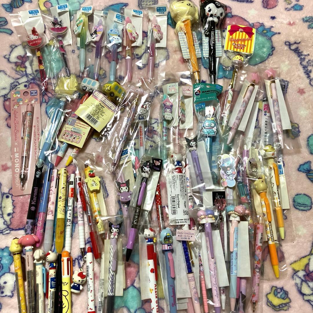 サンリオ ボールペン シャーペン約67本★レアあり 収納ケース