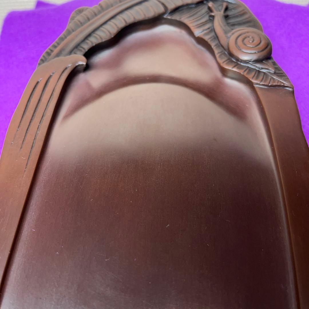 ⭕️赤間硯　カタツムリ彫刻　日下健一(研堂)作　19cm超　特殊研美品