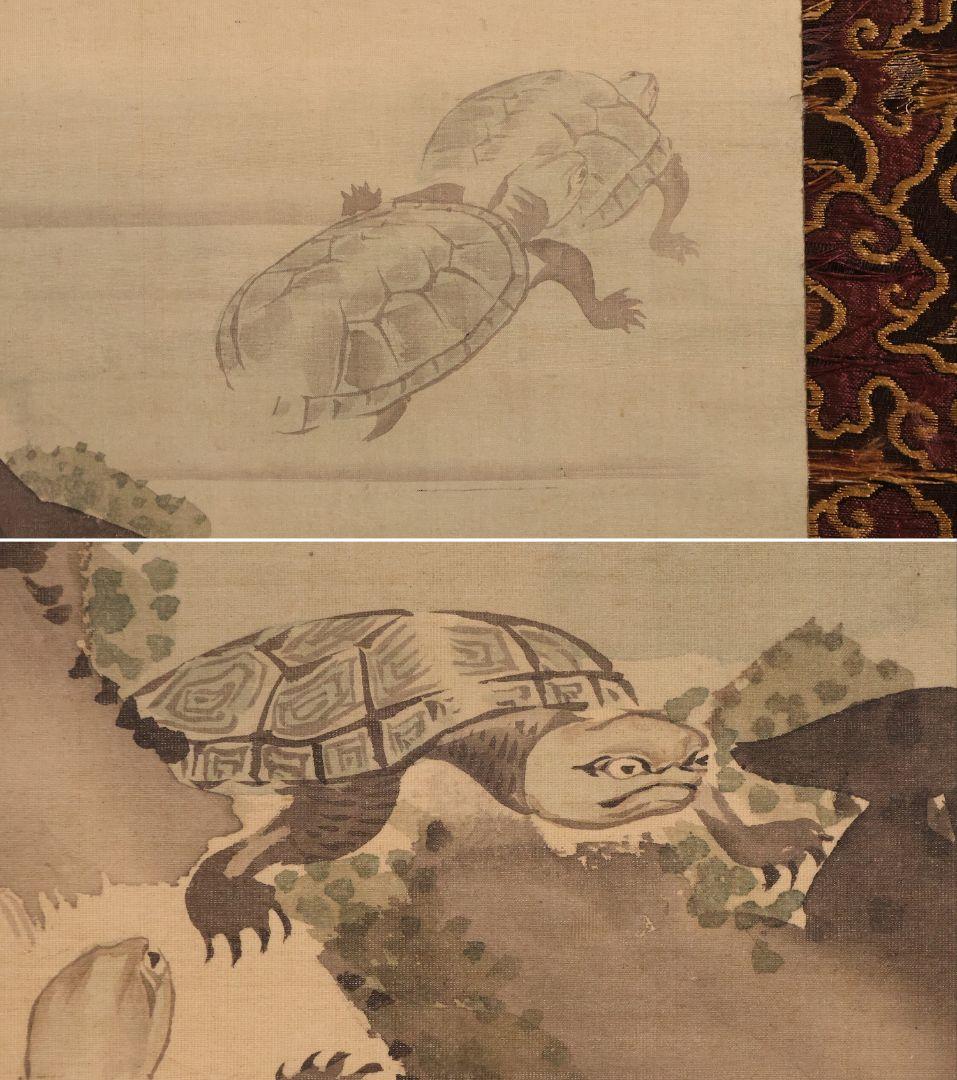 【模写】日本画 横山清暉 高砂鶴亀 三幅対 絹本 掛軸 四条派 江戸 MA715